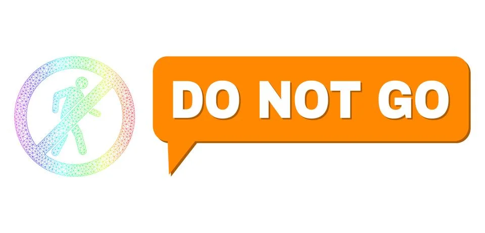 Spectrum Net Gradient No Pedestrian Walking Icon and Do Not Go Chat Bubble with イラスト素材