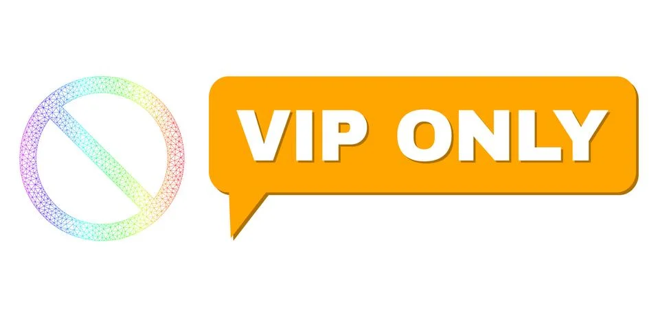 Spectrum Net Gradient Not Allowed Icon and Vip Only Chat Bubble with Shadow Stock Illustration