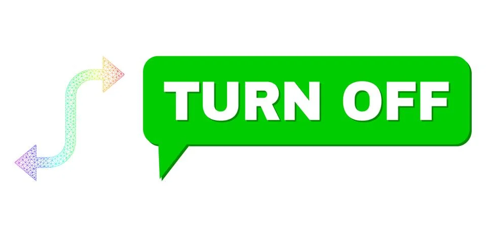 Spectrum Net Gradient Opposite Bend Arrow Icon and Turn Off Speech Bubble with Stock Illustration