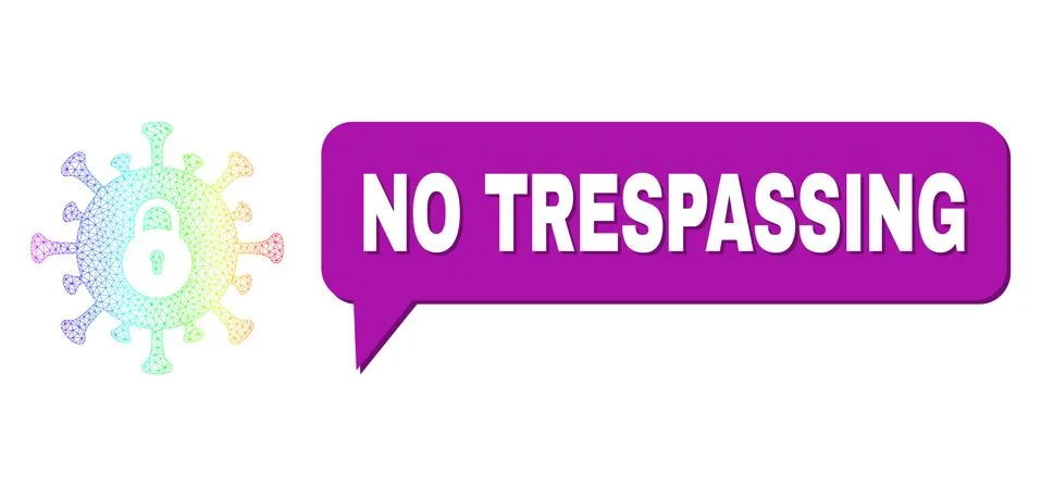 Spectrum Net Gradient Outbreak Lockdown Icon and No Trespassing Conversation Stock Illustration