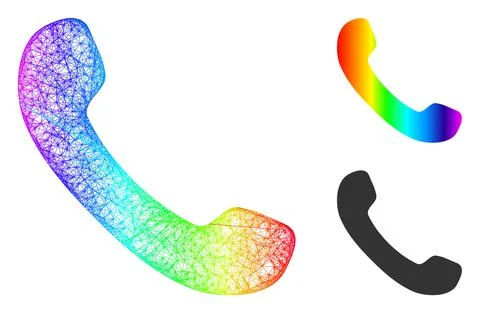 Spectrum Net Gradient Phone Receiver Icon 스톡 일러스트
