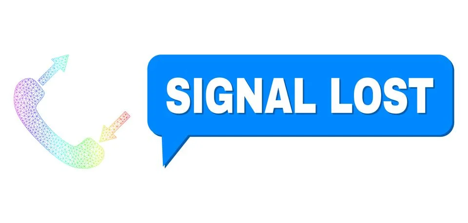 Spectrum Net Gradient Phone Talking Icon and Signal Lost Chat Bubble with Shadow 스톡 일러스트