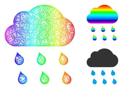 Spectrum Net Gradient Rain Cloud Icon 스톡 일러스트
