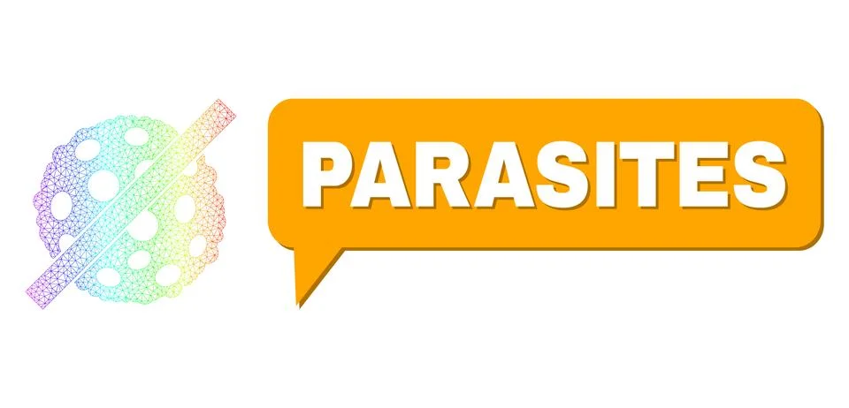 Spectrum Net Gradient Remove Microbe Spore Icon and Parasites Speech Frame with Stock Illustration