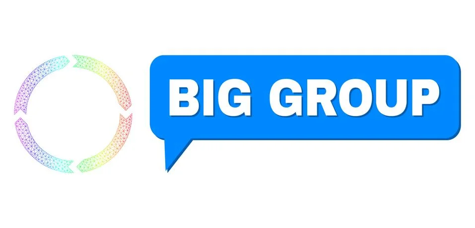 Spectrum Net Gradient Rotation Icon and Big Group Chat Bubble with Shadow Stockillustratie