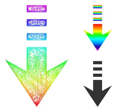 Spectrum Net Gradient Send Down Icon 스톡 일러스트
