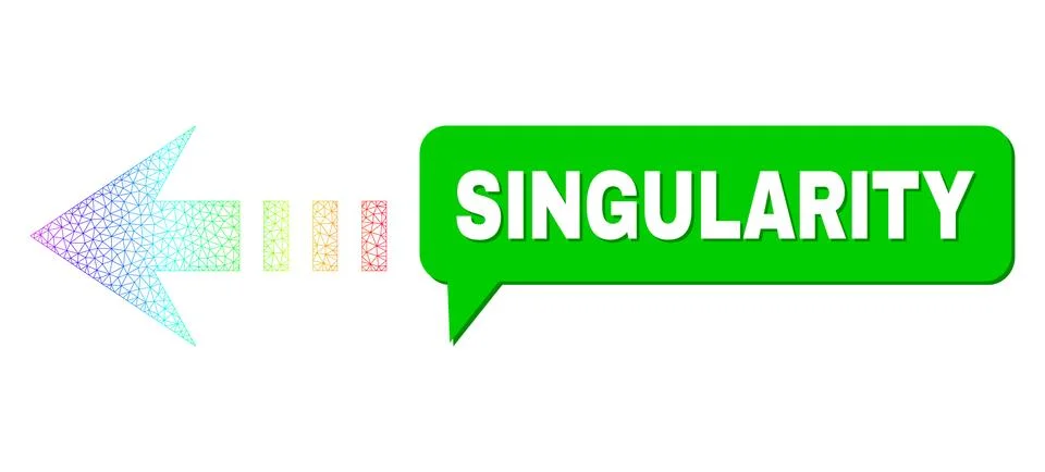 Spectrum Net Gradient Send Left Icon and Singularity Speech Bubble with Shadow Stock Illustration