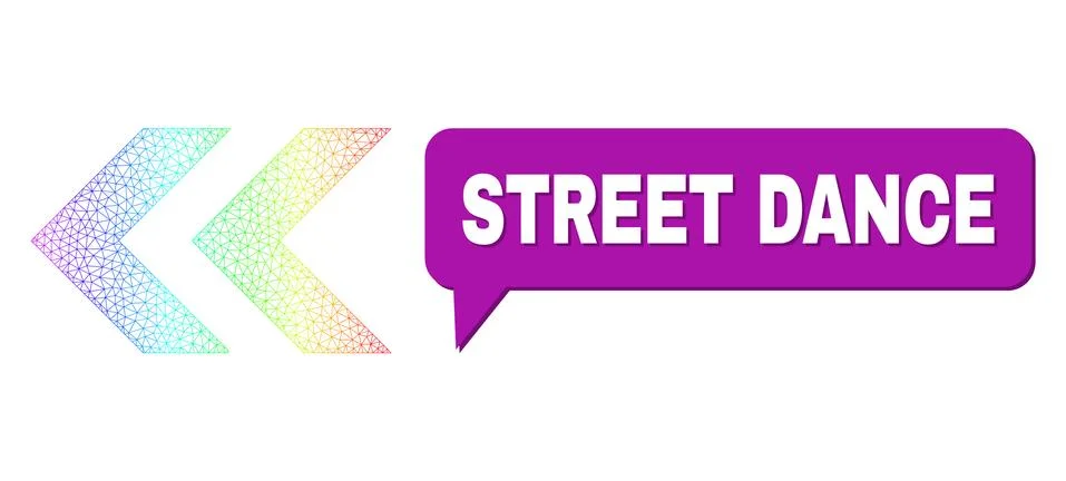 Spectrum Net Gradient Shift Left Icon and Street Dance Chat Bubble with Shadow イラスト素材