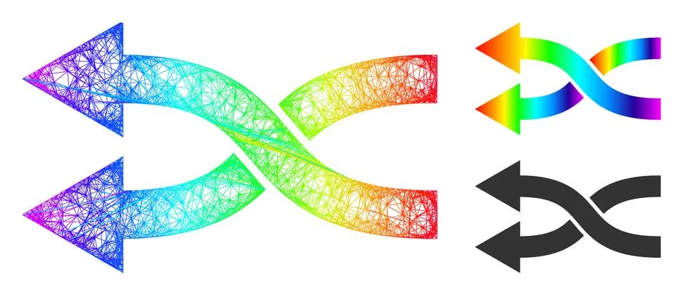 Spectrum Net Gradient Shuffle Arrows Left Icon 스톡 일러스트