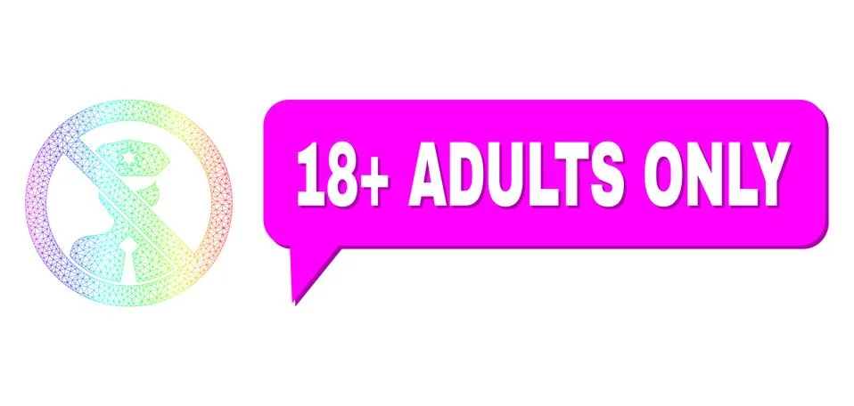 Spectrum Net Gradient Stop Policeman Icon and 18+ Adults Only Chat Frame with イラスト素材