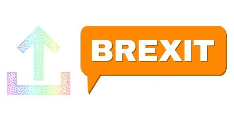 Spectrum Net Gradient Upload Icon and Brexit Speech Balloon with Shadow Ilustración de archivo