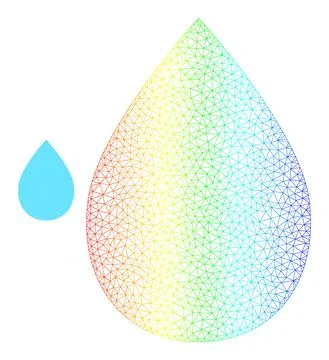 Spectrum Net Gradient Water Drop Icon Stock Illustration