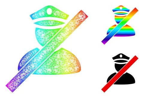 Spectrum Net Gradient Wrong Police Man Icon 스톡 일러스트