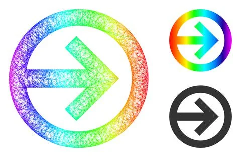 Spectrum Net Mesh Gradient Direction Right Icon 스톡 일러스트