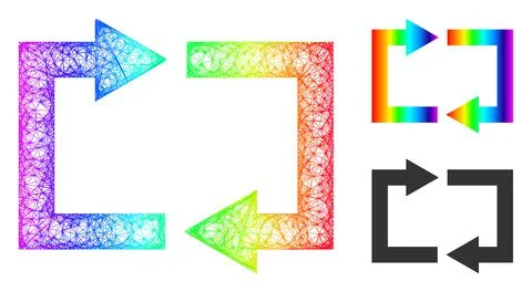 Spectrum Net Mesh Gradient Exchange Arrows Icon Stock Illustration