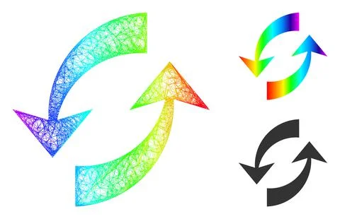 Spectrum Net Mesh Gradient Exchange Arrows Icon 스톡 일러스트