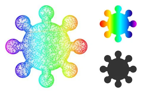 Spectrum Net Mesh Gradient Gear Icon 스톡 일러스트