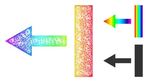 Spectrum Net Mesh Gradient Pull Left Icon Stock Illustration