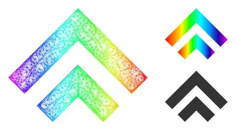 Spectrum Net Mesh Gradient Shift Up Icon Stock Illustration
