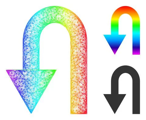 Spectrum Net Mesh Gradient Turn Back Icon 스톡 일러스트