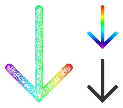 Spectrum Network Gradient Arrow Down Icon Stock Illustration