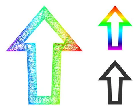Spectrum Network Gradient Arrow Up Icon 스톡 일러스트