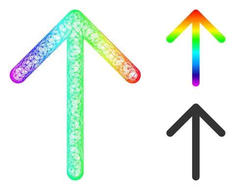 Spectrum Network Gradient Arrow Up Icon 스톡 일러스트
