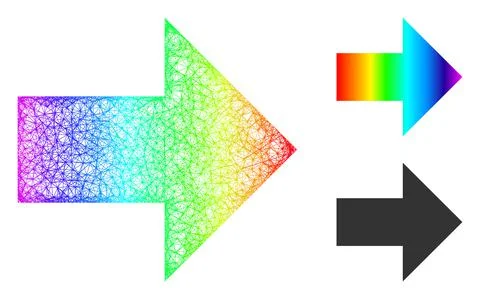 Spectrum Network Gradient Arrow Right Icon 스톡 일러스트