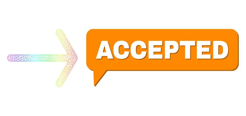 Spectrum Network Gradient Arrow Right Icon and Accepted Speech Bubble with 스톡 일러스트