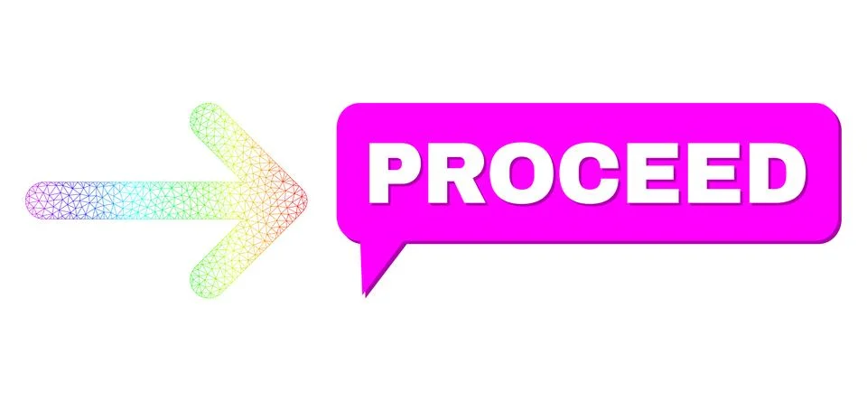 Spectrum Network Gradient Arrow Right Icon and Proceed Chat Frame with Shadow イラスト素材