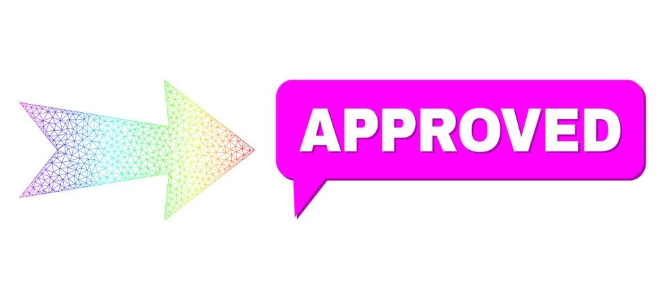 Spectrum Network Gradient Arrow Right Icon and Approved Conversation Balloon イラスト素材