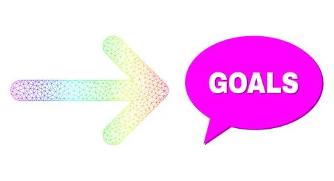 Spectrum Network Gradient Arrow Right Icon and Goals Conversation Bubble with 스톡 일러스트