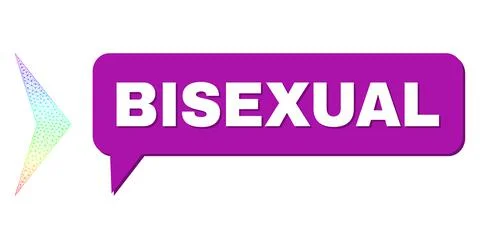 Spectrum Network Gradient Arrowhead Right Icon and Bisexual Conversation Cloud Illustrazione stock