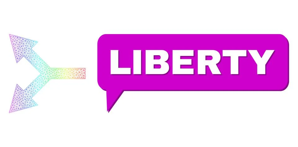 Spectrum Network Gradient Bifurcation Arrow Left Icon and Liberty Chat Bubble イラスト素材