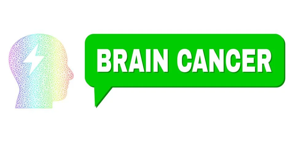 Spectrum Network Gradient Brainstorming Icon and Brain Cancer Conversation イラスト素材