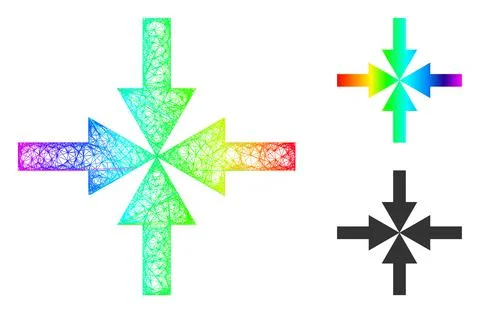 Spectrum Network Gradient Compress Arrows Icon Stock Illustration