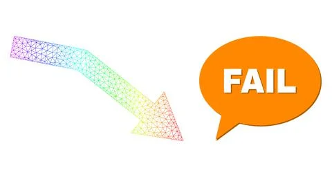 Spectrum Network Gradient Fail Trend Icon and Fail Speech Balloon with Shadow イラスト素材