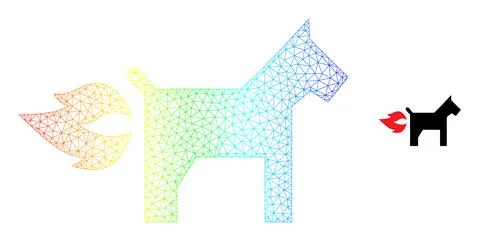 Spectrum Network Gradient Fire Jet Dog Icon Stock Illustration