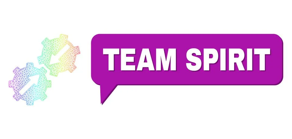 Spectrum Network Gradient Gear Integration Icon and Team Spirit Conversation イラスト素材