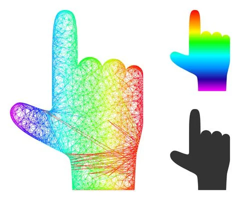Spectrum Network Gradient Hand Pointer Up Icon Stock Illustration