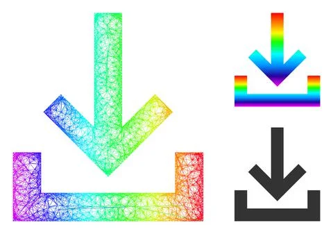 Spectrum Network Gradient Inbox Icon 스톡 일러스트