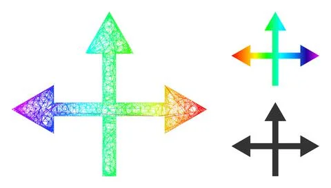 Spectrum Network Gradient Intersection Directions Icon Stock Illustration