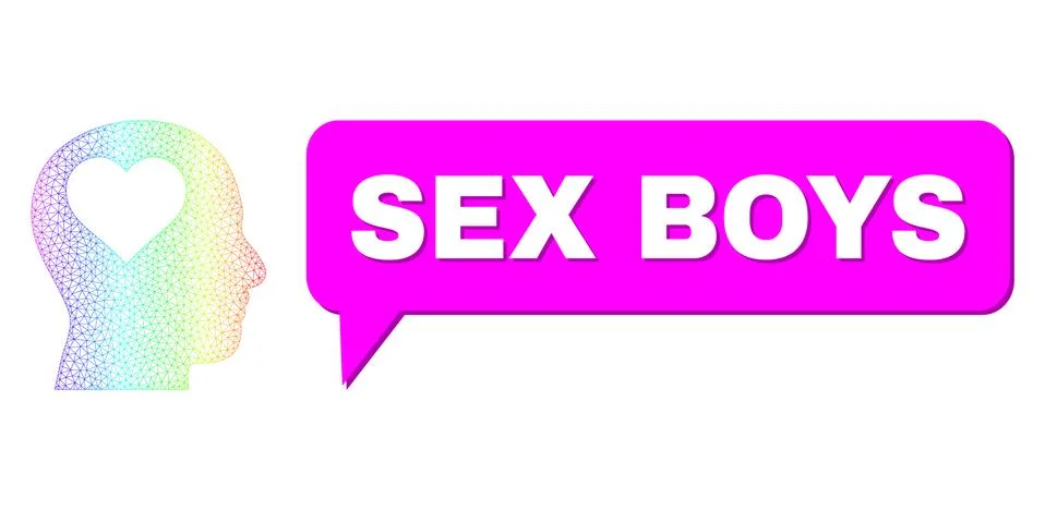 Spectrum Network Gradient Lover Head Icon and Sex Boys Chat Bubble with Shadow Stockillustratie