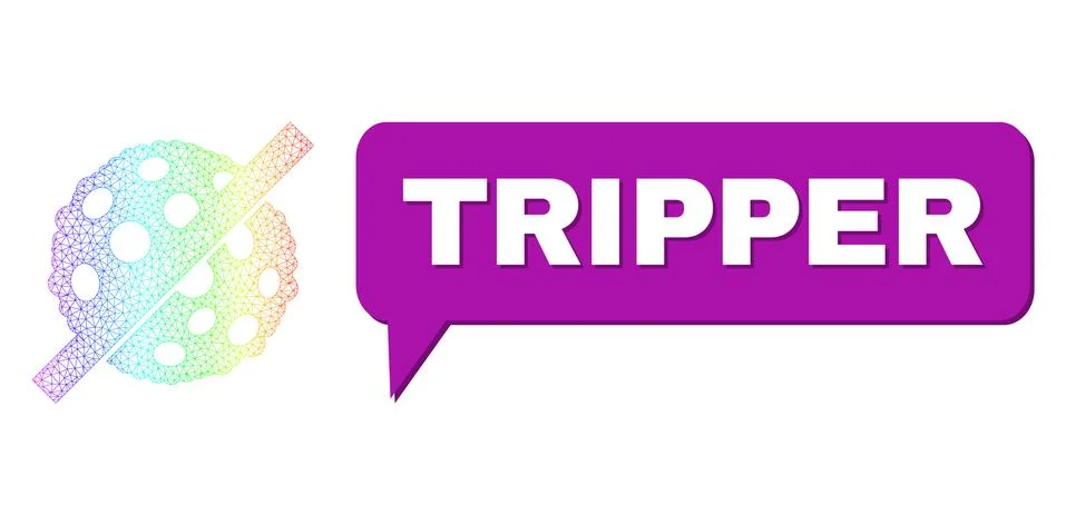 Spectrum Network Gradient No Microbe Spore Icon and Tripper Chat Bubble with 스톡 일러스트