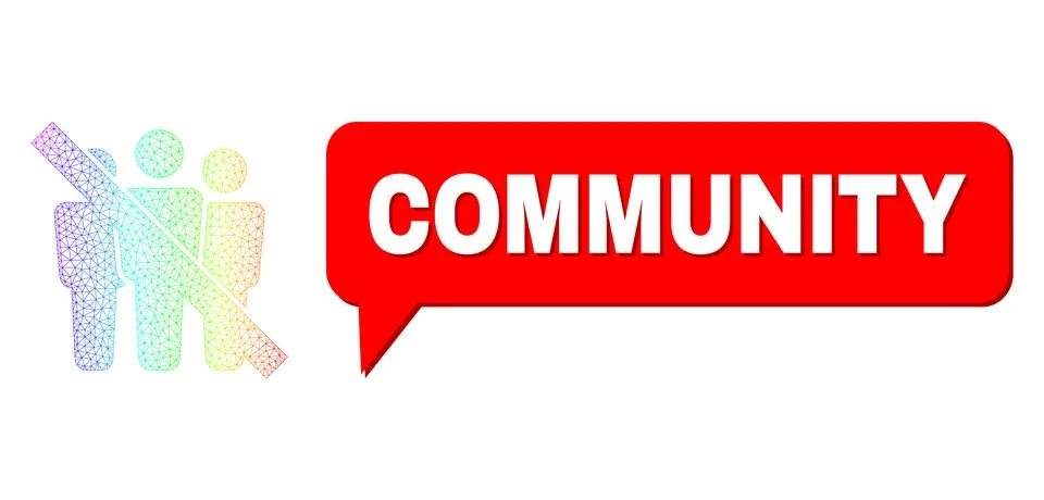 Spectrum Network Gradient No People Icon and Community Conversation Bubble with イラスト素材