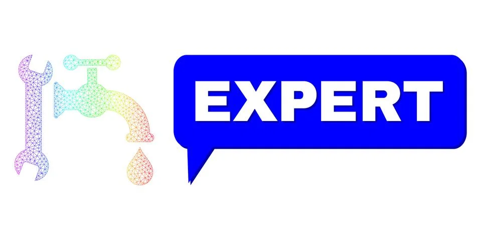 Spectrum Network Gradient Plumbing Icon and Expert Message Bubble with Shadow Stock Illustration