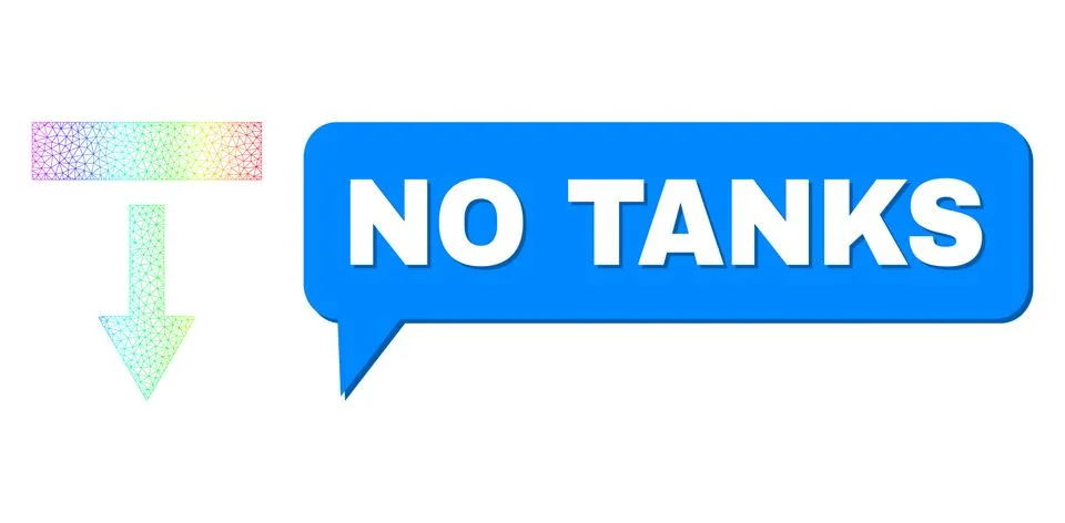 Spectrum Network Gradient Pull Down Icon and No Tanks Speech Bubble with Shadow Stock Illustration