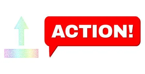 Spectrum Network Gradient Pull Up Icon and Action! Conversation Balloon with Stock Illustration