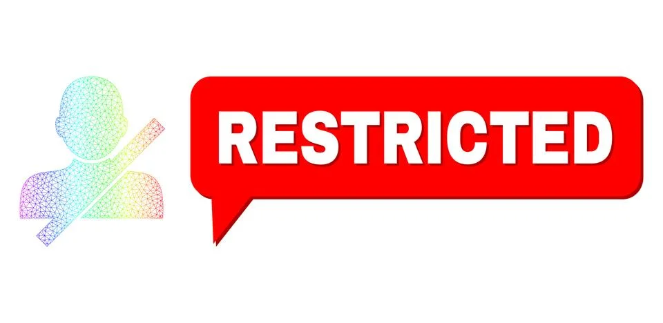 Spectrum Network Gradient Restricted User Icon and Restricted Chat Bubble with Stock Illustration