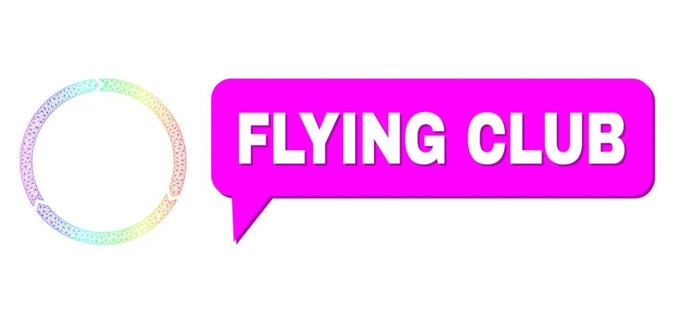 Spectrum Network Gradient Rotation Icon and Flying Club Message Frame with Stock Illustration